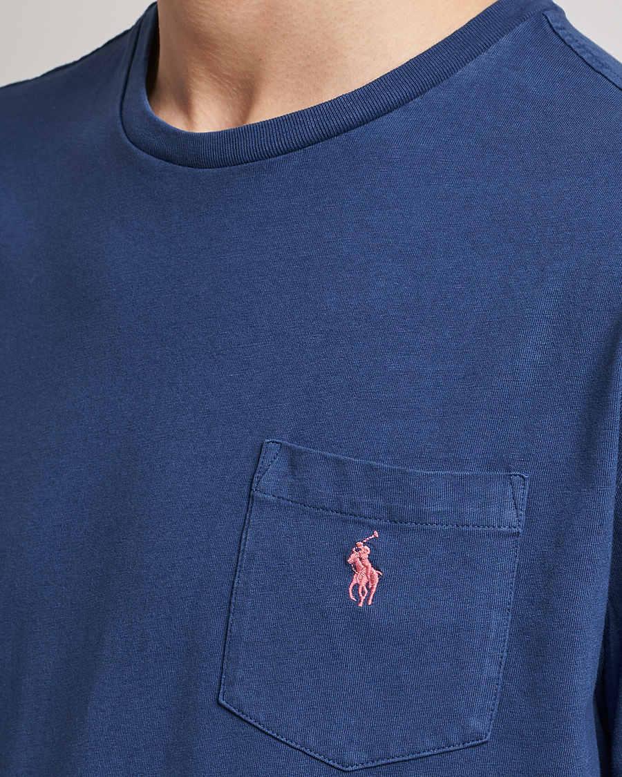 Herr | T-Shirts | Polo Ralph Lauren | Cotton/Linen Crew Neck T-Shirt Light Navy