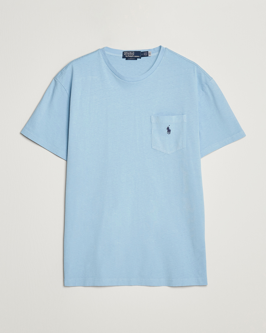 Herr | T-Shirts | Polo Ralph Lauren | Cotton/Linen Crew Neck T-Shirt Powder Blue