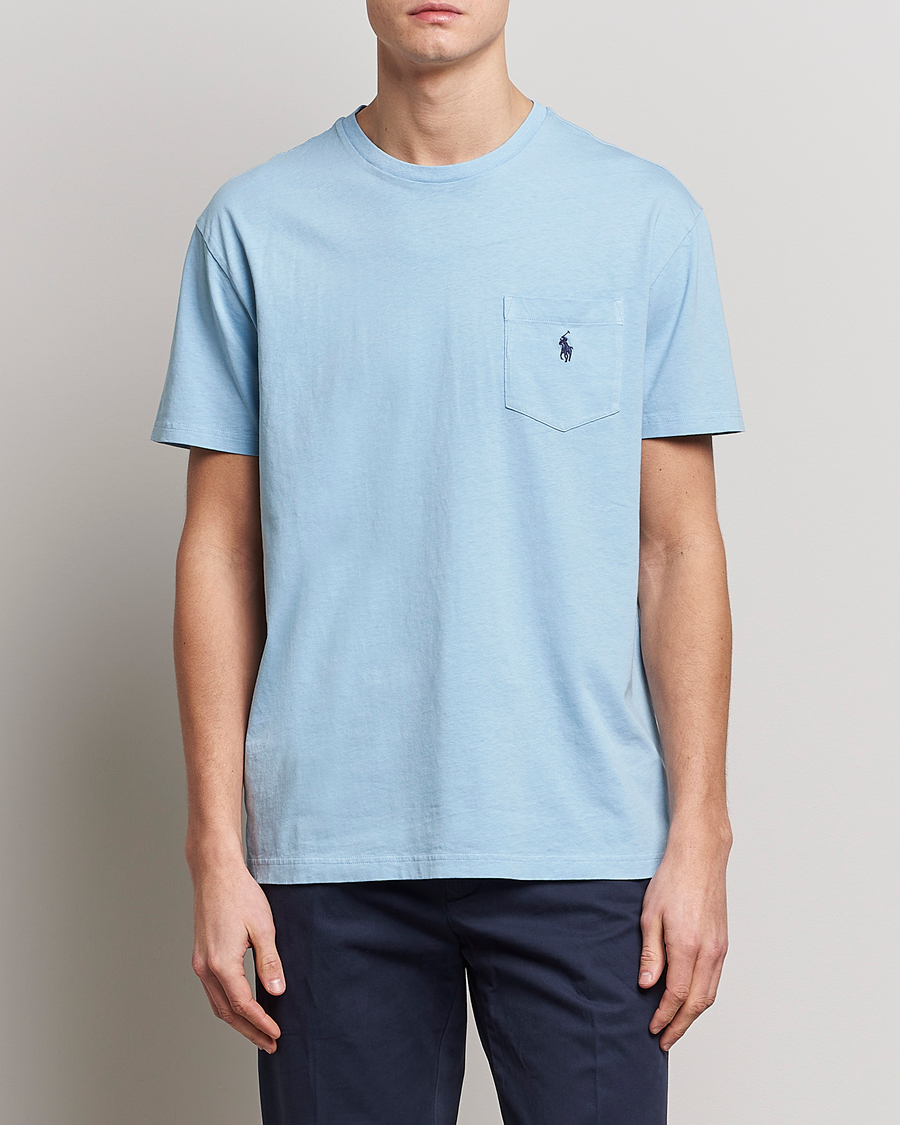 Herr | T-Shirts | Polo Ralph Lauren | Cotton/Linen Crew Neck T-Shirt Powder Blue