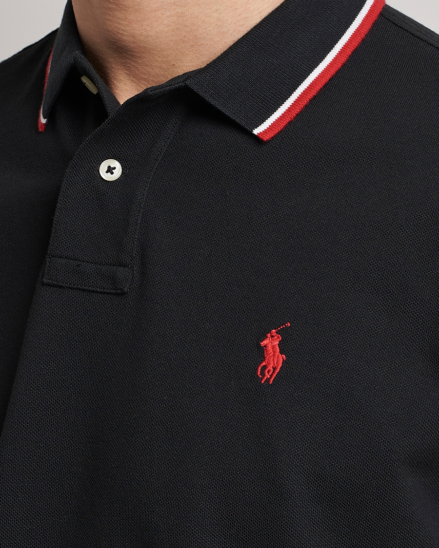 Herr | Pikéer | Polo Ralph Lauren | Custom Slim Fit Tipped Polo Black