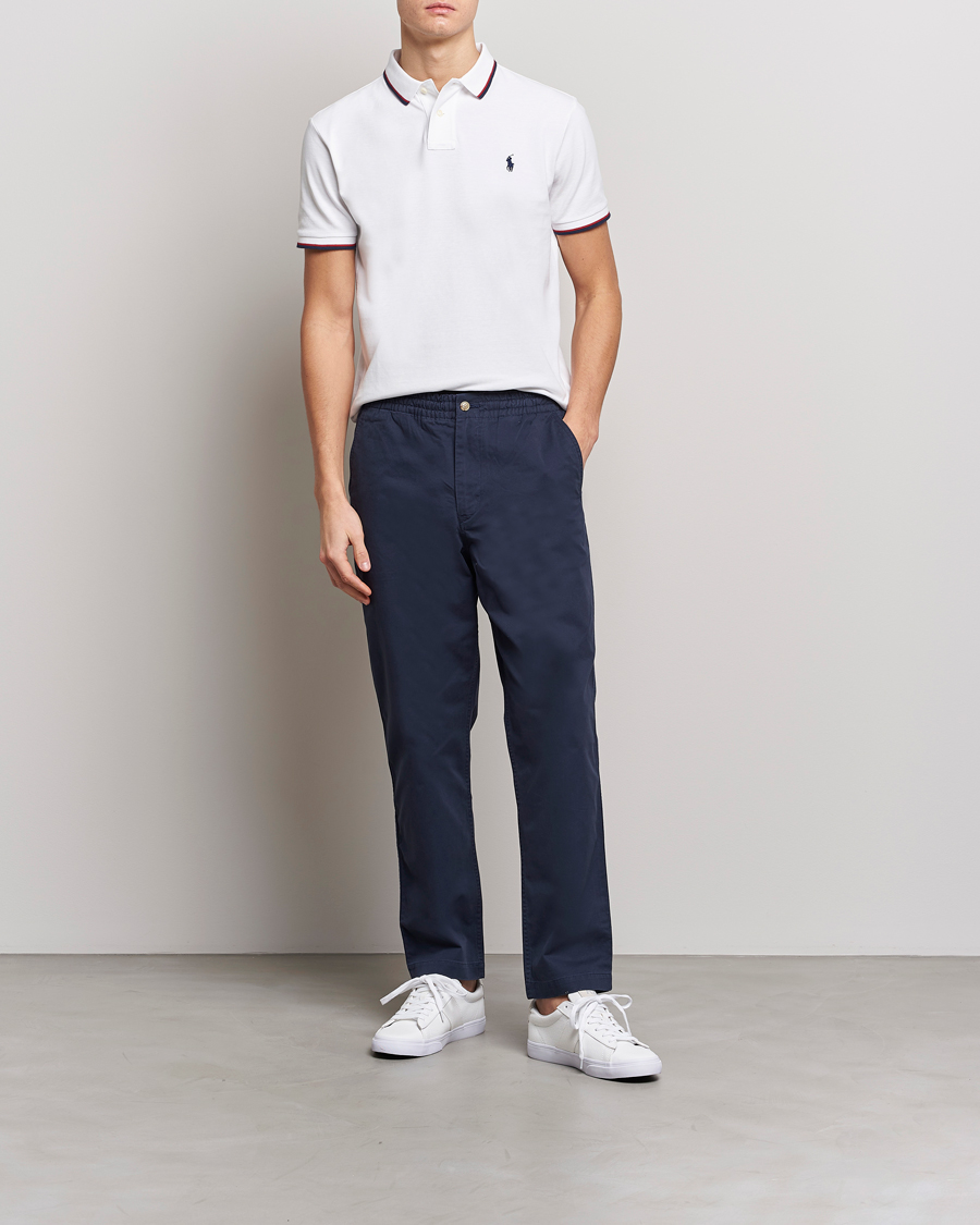 Herr | Pikéer | Polo Ralph Lauren | Custom Slim Fit Tipped Polo White