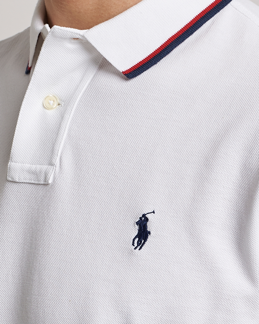Herr | Pikéer | Polo Ralph Lauren | Custom Slim Fit Tipped Polo White