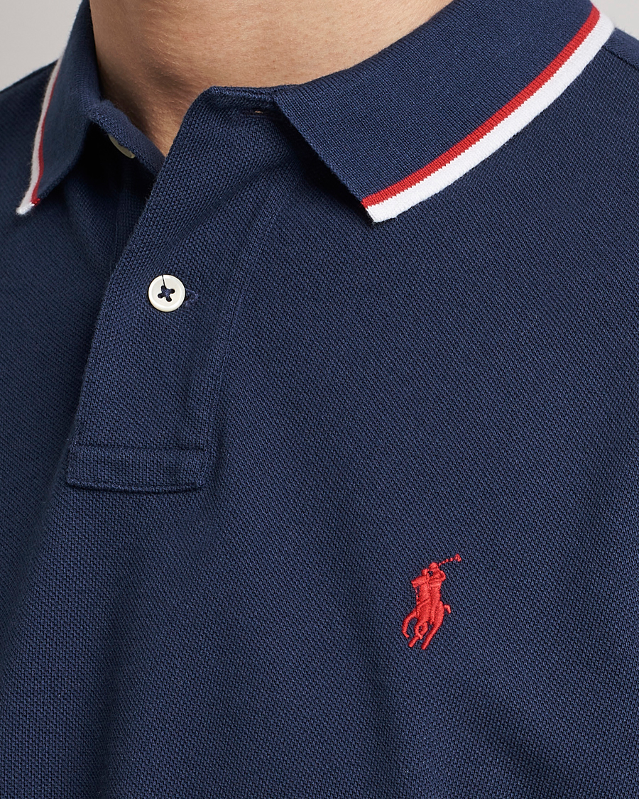 Herr | Pikéer | Polo Ralph Lauren | Custom Slim Fit Tipped Polo Newport Navy