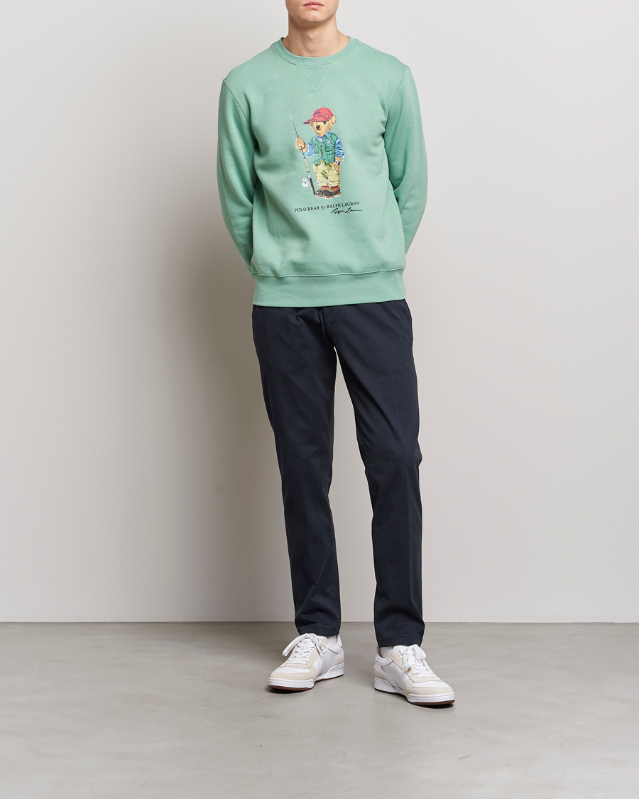 Herr | Tröjor | Polo Ralph Lauren | Printed Fishing Bear Crew Neck Sweatshirt Faded Mint