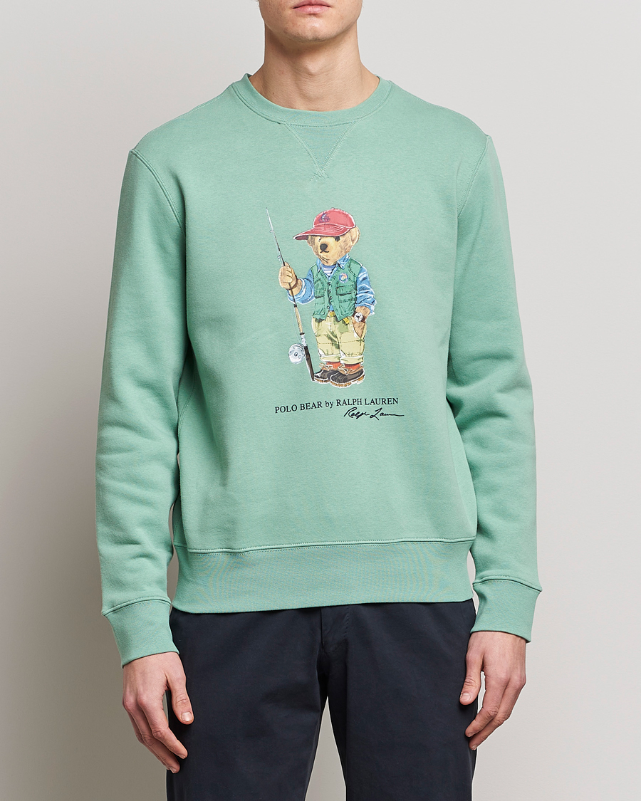 Herr | Tröjor | Polo Ralph Lauren | Printed Fishing Bear Crew Neck Sweatshirt Faded Mint