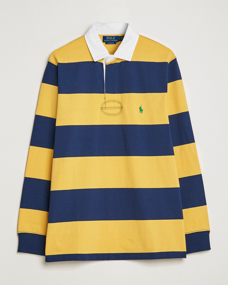 Herr | Tröjor | Polo Ralph Lauren | Jersey Striped Rugger Yellow/Navy