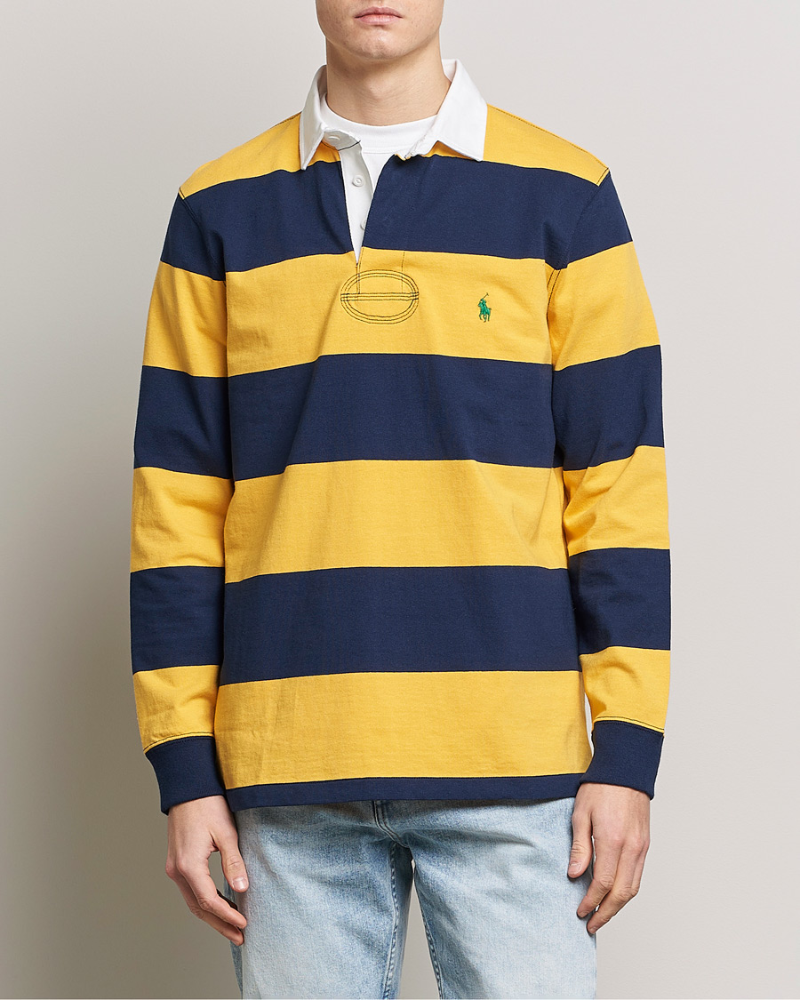 Herr | Tröjor | Polo Ralph Lauren | Jersey Striped Rugger Yellow/Navy