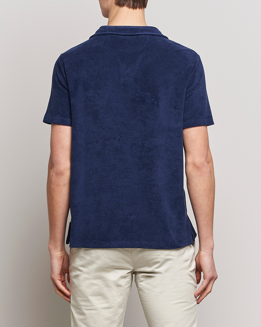 Herr | Pikéer | Polo Ralph Lauren | Cotton Terry Open Collar Polo Newport Navy