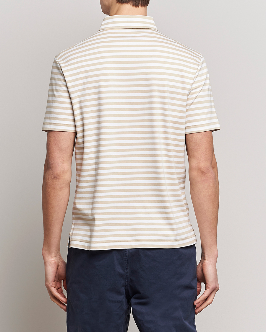 Herr | Pikéer | Polo Ralph Lauren | Luxury Pima Cotton Striped Polo Beige/White