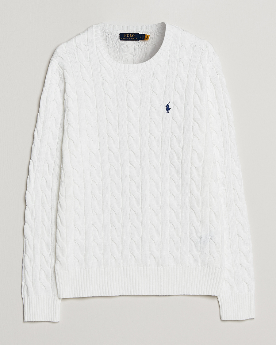 Herr | Tröjor | Polo Ralph Lauren | Cotton Cable Pullover White