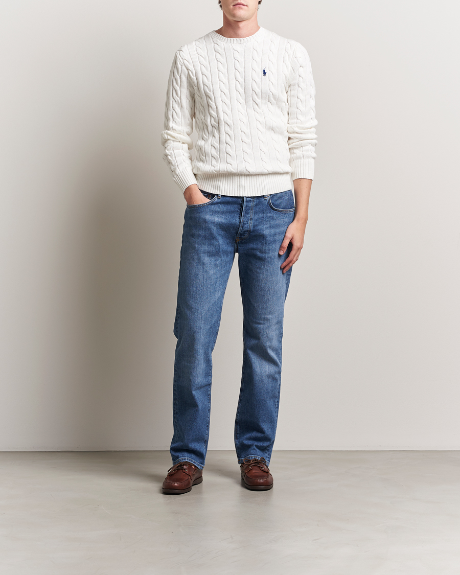 Herr | Tröjor | Polo Ralph Lauren | Cotton Cable Pullover White