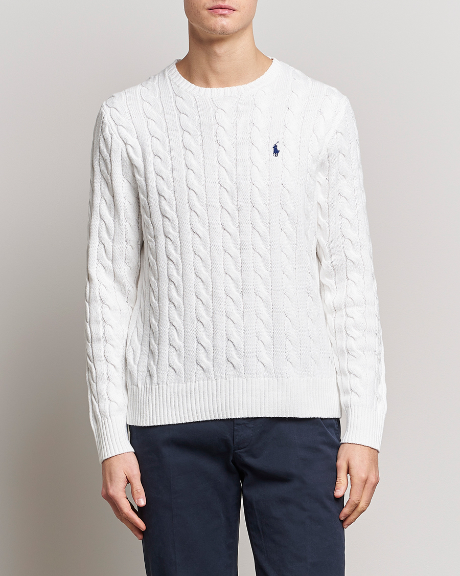 Herr | Pullover rundhals | Polo Ralph Lauren | Cotton Cable Pullover White
