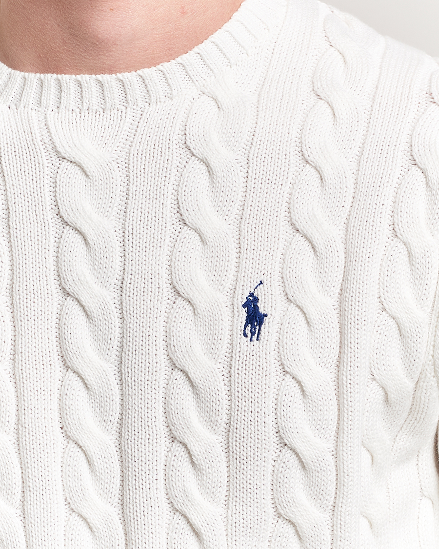 Herr | Tröjor | Polo Ralph Lauren | Cotton Cable Pullover White