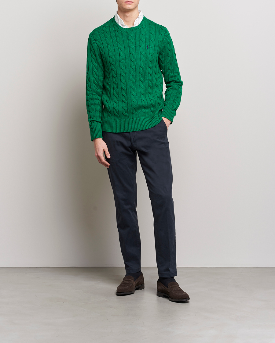 Herr | Tröjor | Polo Ralph Lauren | Cotton Cable Pullover Athletic Green
