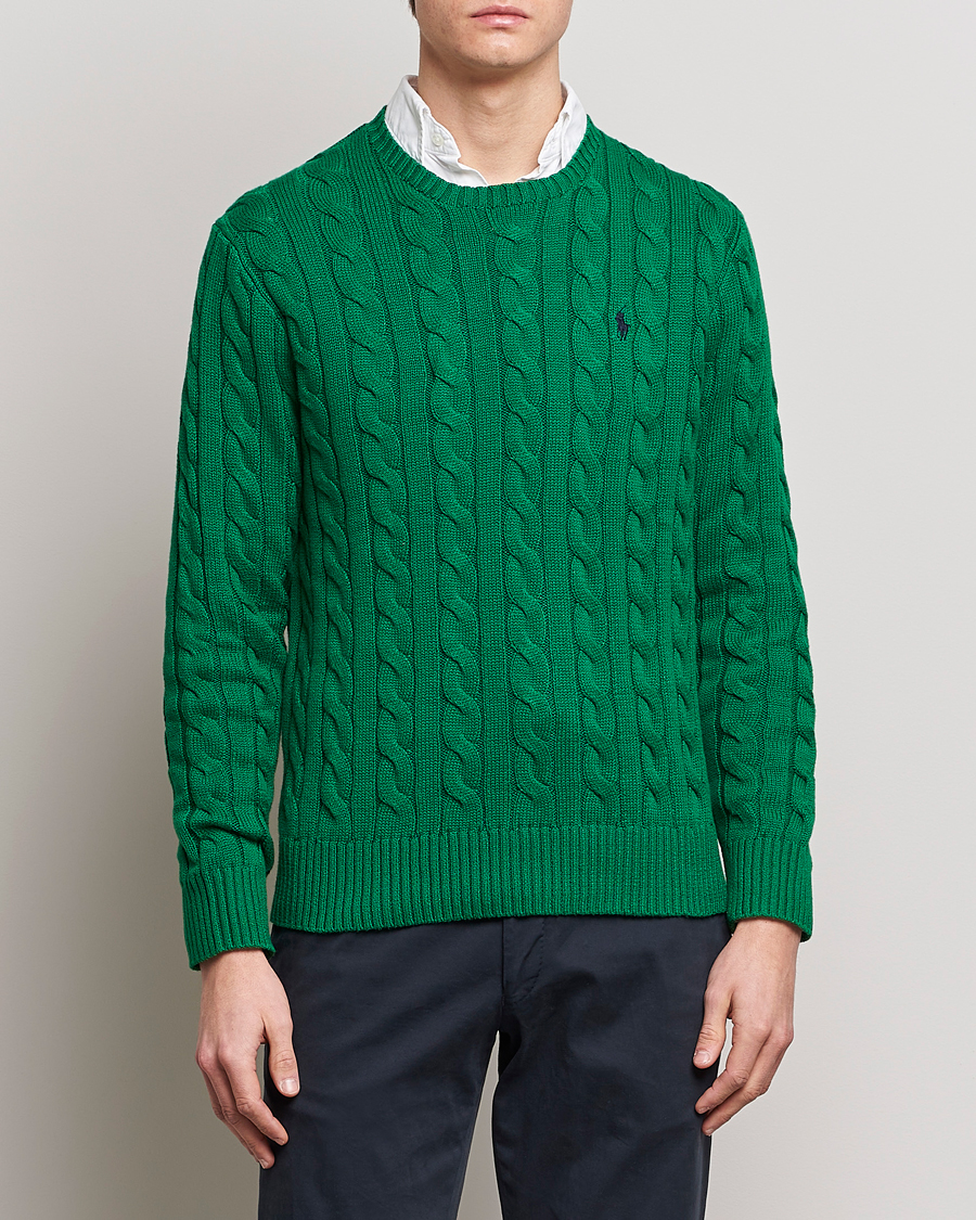 Herr | Pullover rundhals | Polo Ralph Lauren | Cotton Cable Pullover Athletic Green