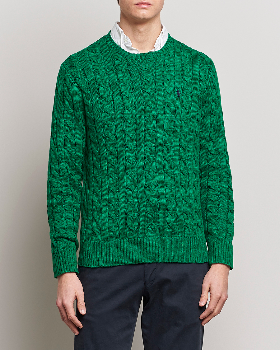 Herr | Tröjor | Polo Ralph Lauren | Cotton Cable Pullover Athletic Green