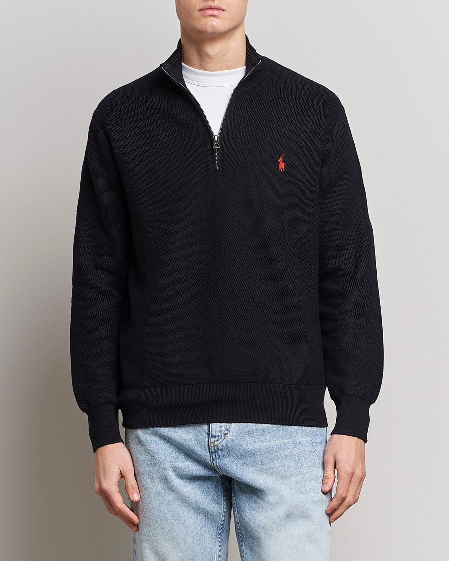 Herr | 20% rea | Polo Ralph Lauren | Textured Half-Zip Black