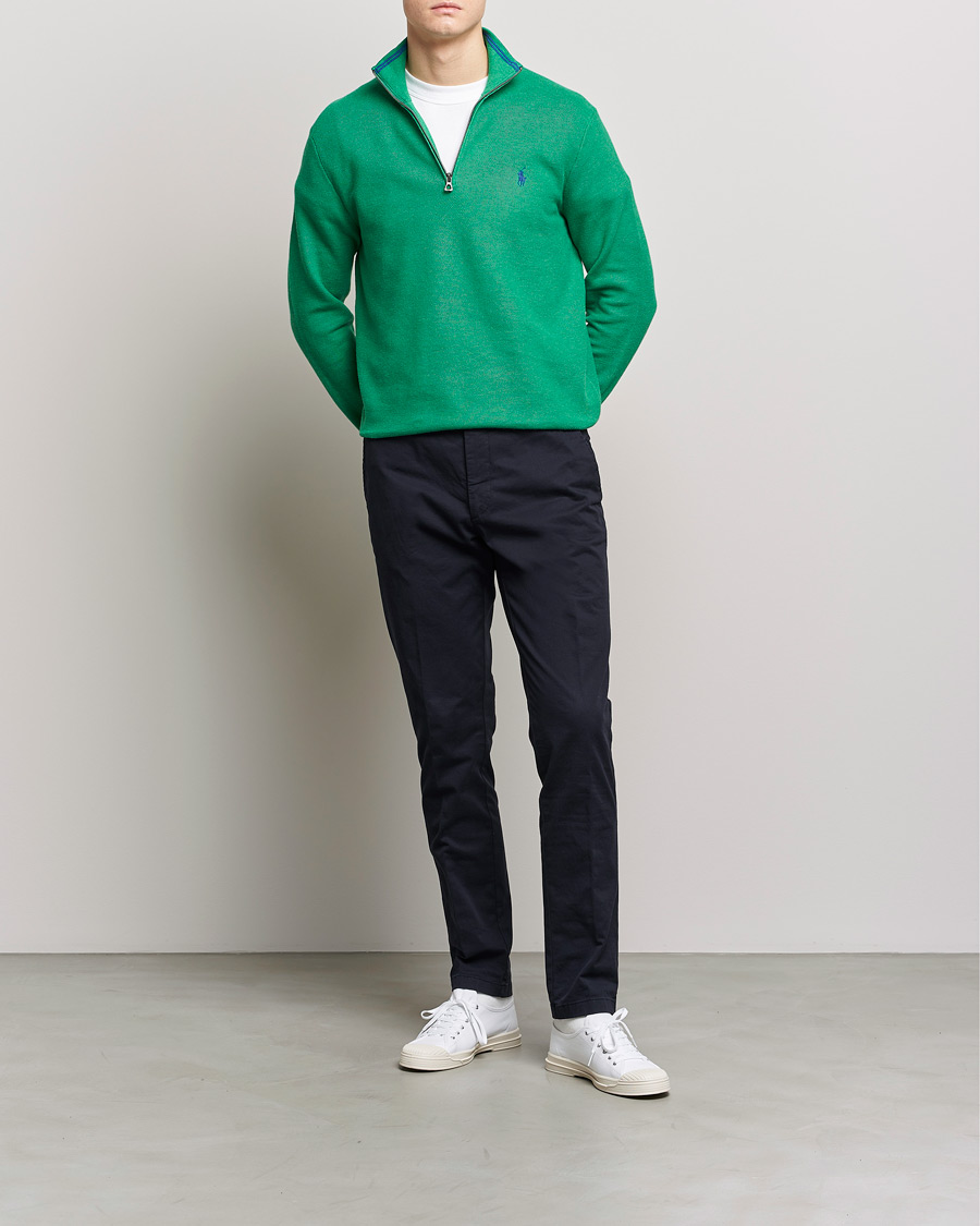 Herr | Tröjor | Polo Ralph Lauren | Textured Half-Zip Optic Green Heather