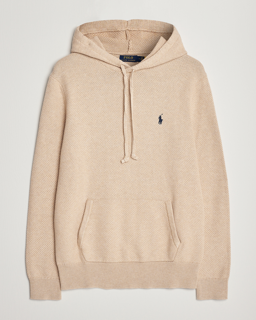 Herr | Tröjor | Polo Ralph Lauren | Cotton Cable Hoodie Sand Dune Heather