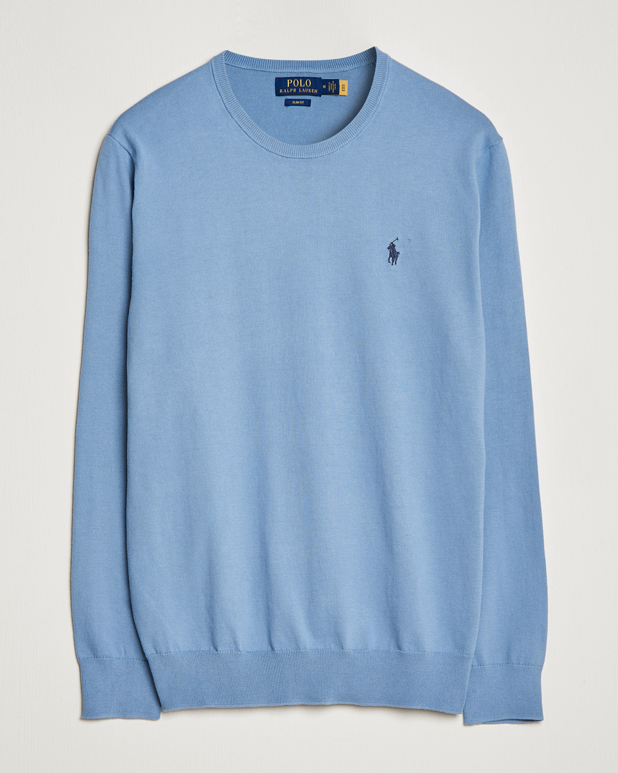 Herr | Tröjor | Polo Ralph Lauren | Cotton Crew Neck Sweater Channel Blue