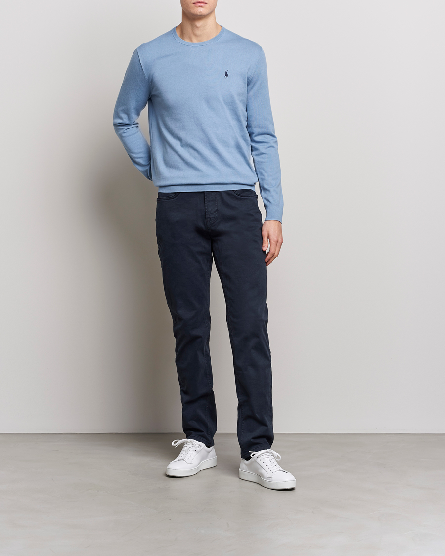 Herr | Tröjor | Polo Ralph Lauren | Cotton Crew Neck Sweater Channel Blue