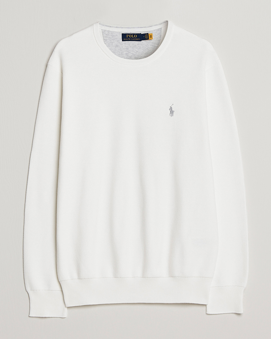 Herr | Tröjor | Polo Ralph Lauren | Textured Crew Neck Sweater Deckwash White