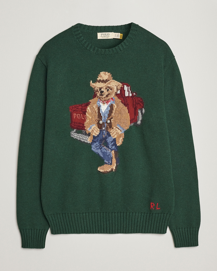 Herr | Tröjor | Polo Ralph Lauren | Knitted Crew Neck Bear Sweater New Forest Heather