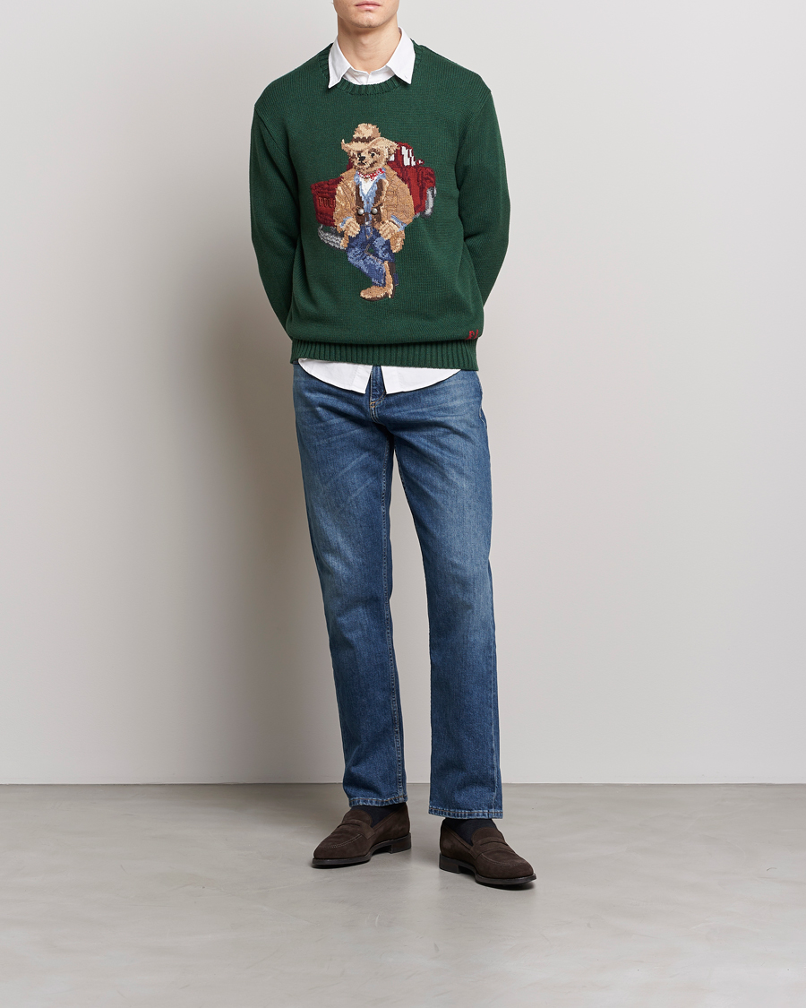 Herr | Tröjor | Polo Ralph Lauren | Knitted Crew Neck Bear Sweater New Forest Heather