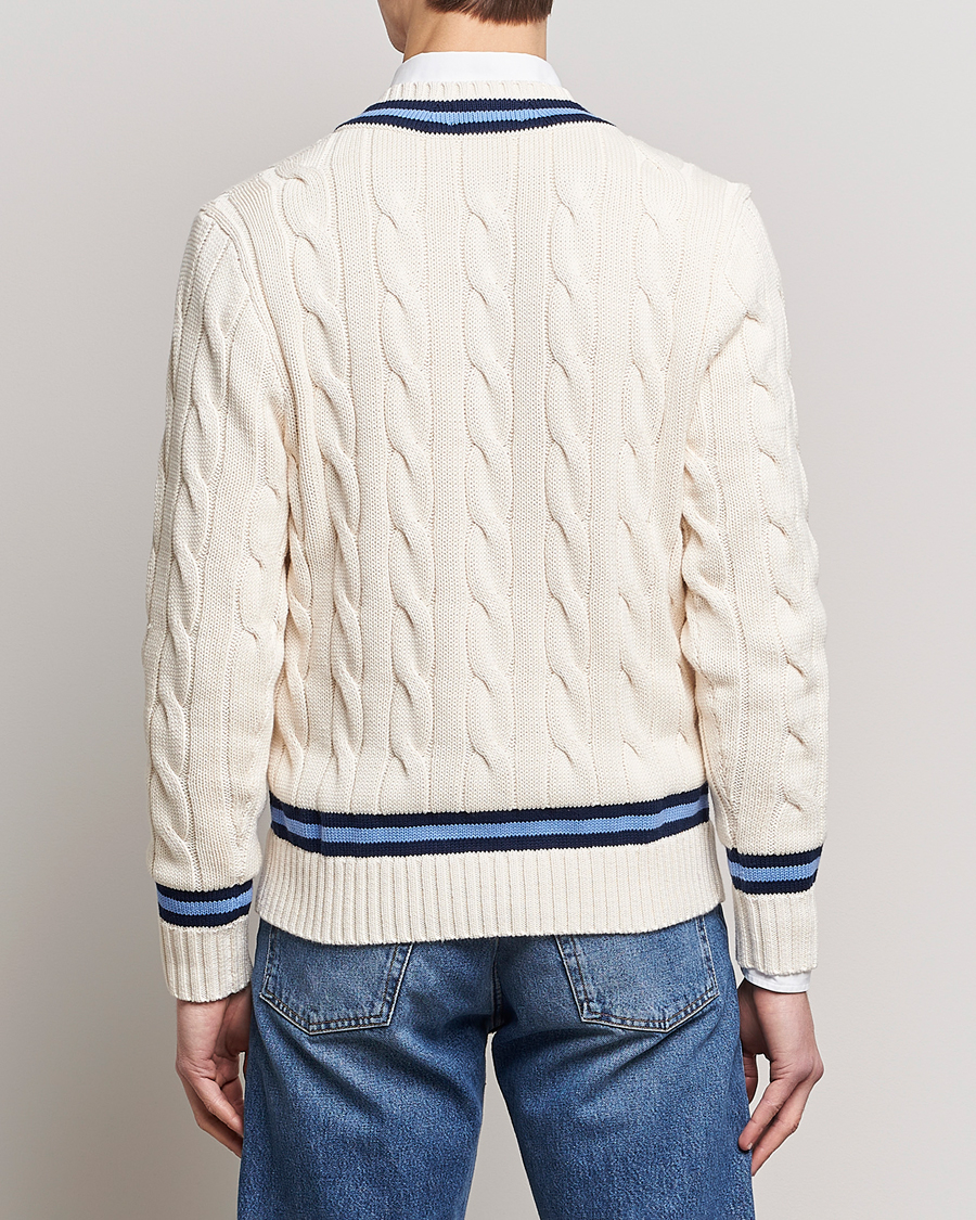 Herr | Tröjor | Polo Ralph Lauren | Cricket Sweater Cream/Navy Stripe