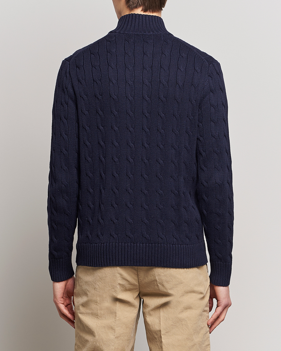 Herr | Tröjor | Polo Ralph Lauren | Cable Knitted Full-Zip Hunter Navy