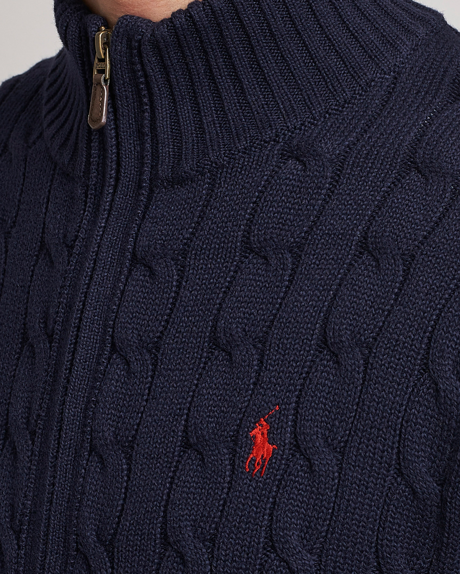 Herr | Tröjor | Polo Ralph Lauren | Cable Knitted Full-Zip Hunter Navy