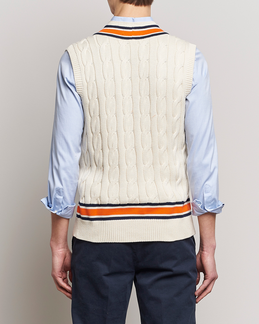 Herr | Tröjor | Polo Ralph Lauren | Cricket V-Neck Knitted Vest Cream Multi