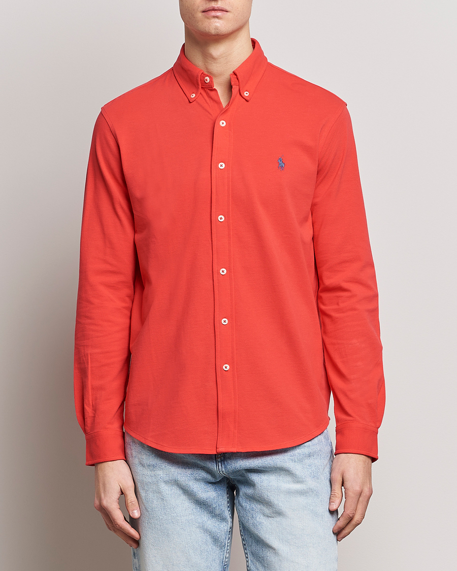Herr | Pikéskjortor | Polo Ralph Lauren | Featherweight Mesh Shirt Red Reef
