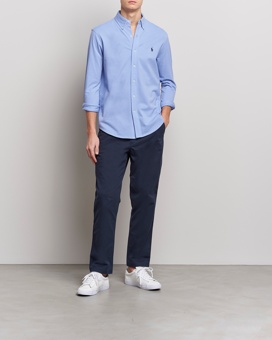 Herr | Skjortor | Polo Ralph Lauren | Slim Fit Featherweight Mesh Shirt Lafayette Blue