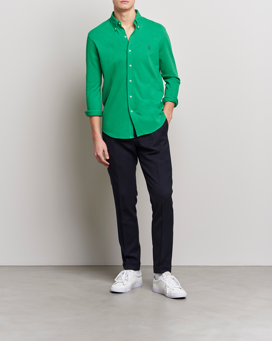 Herr | Skjortor | Polo Ralph Lauren | Featherweight Mesh Shirt Optic Green