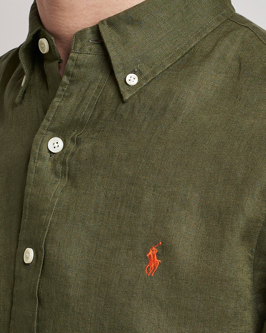 Herr | Skjortor | Polo Ralph Lauren | Custom Fit Linen Button Down Dark Sage