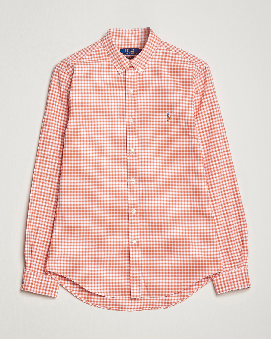 Herr | Skjortor | Polo Ralph Lauren | Slim Fit Oxford Checked Shirt Orange/White