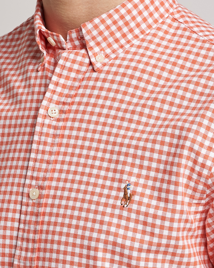 Herr | Skjortor | Polo Ralph Lauren | Slim Fit Oxford Checked Shirt Orange/White