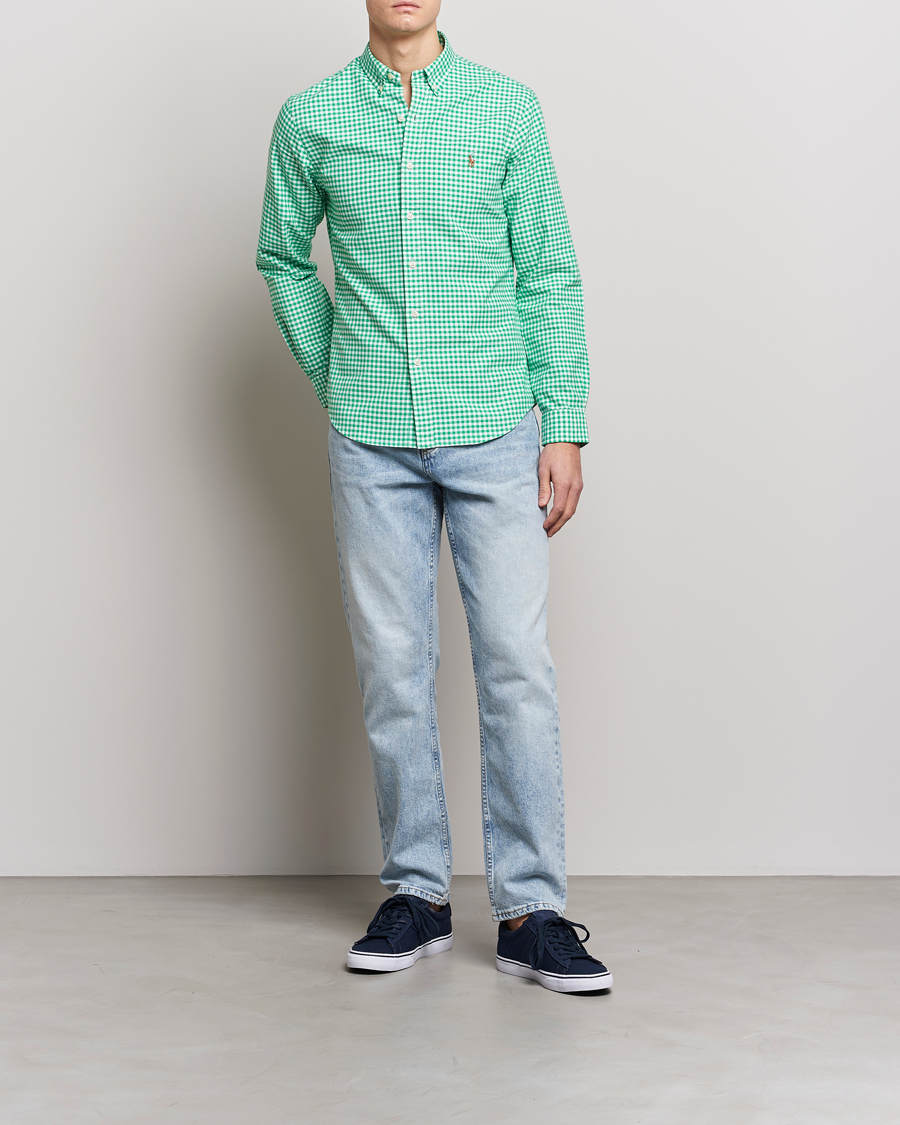 Herr | Skjortor | Polo Ralph Lauren | Slim Fit Oxford Checked Shirt Emerald/White