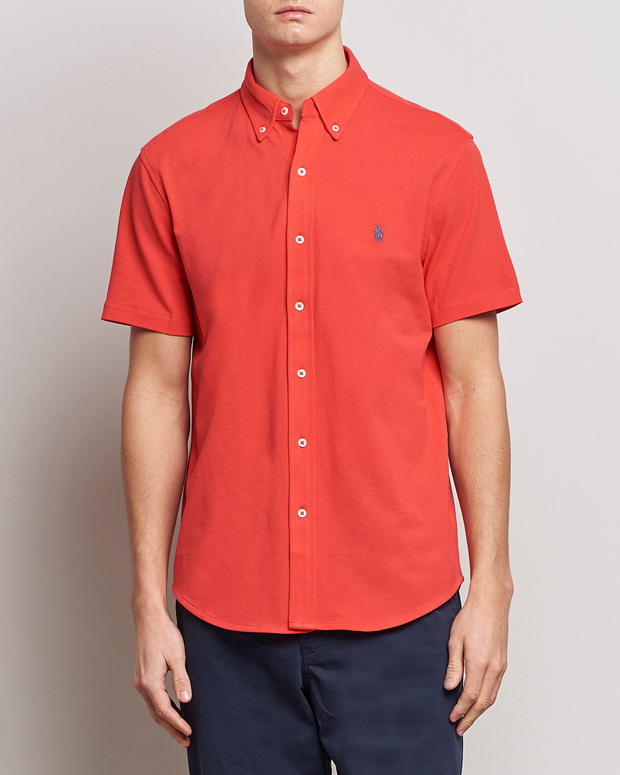 Herr | Kortärmade skjortor | Polo Ralph Lauren | Featherweight Mesh Short Sleeve Shirt Red Reef