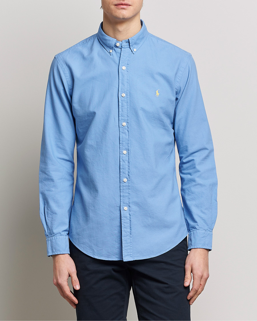 Herr | Avdelningar | Polo Ralph Lauren | Slim Fit Garment Dyed Oxford Shirt Blue