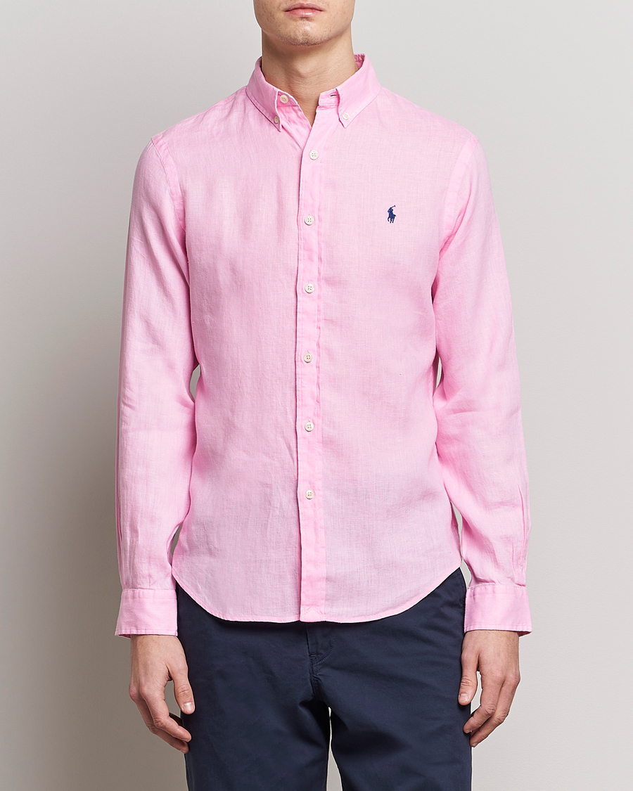 Herr | Skjortor | Polo Ralph Lauren | Slim Fit Linen Button Down Shirt Carmel Pink