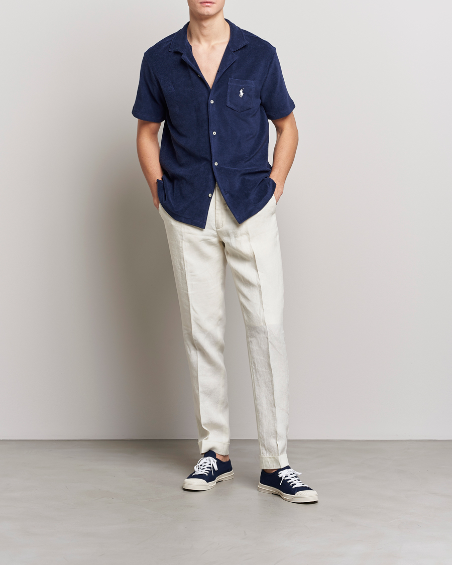 Herr | Skjortor | Polo Ralph Lauren | Cotton Terry Short Sleeve Newport Navy