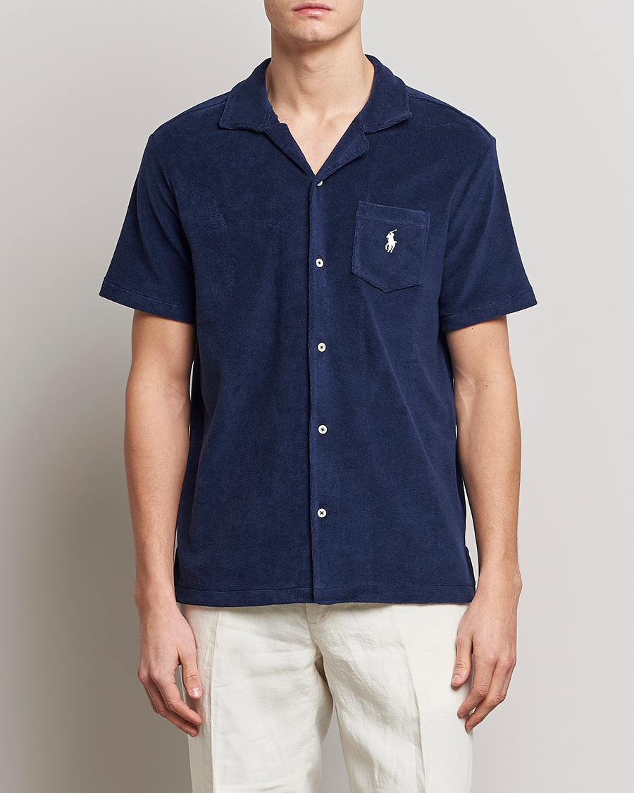 Herr | Skjortor | Polo Ralph Lauren | Cotton Terry Short Sleeve Newport Navy