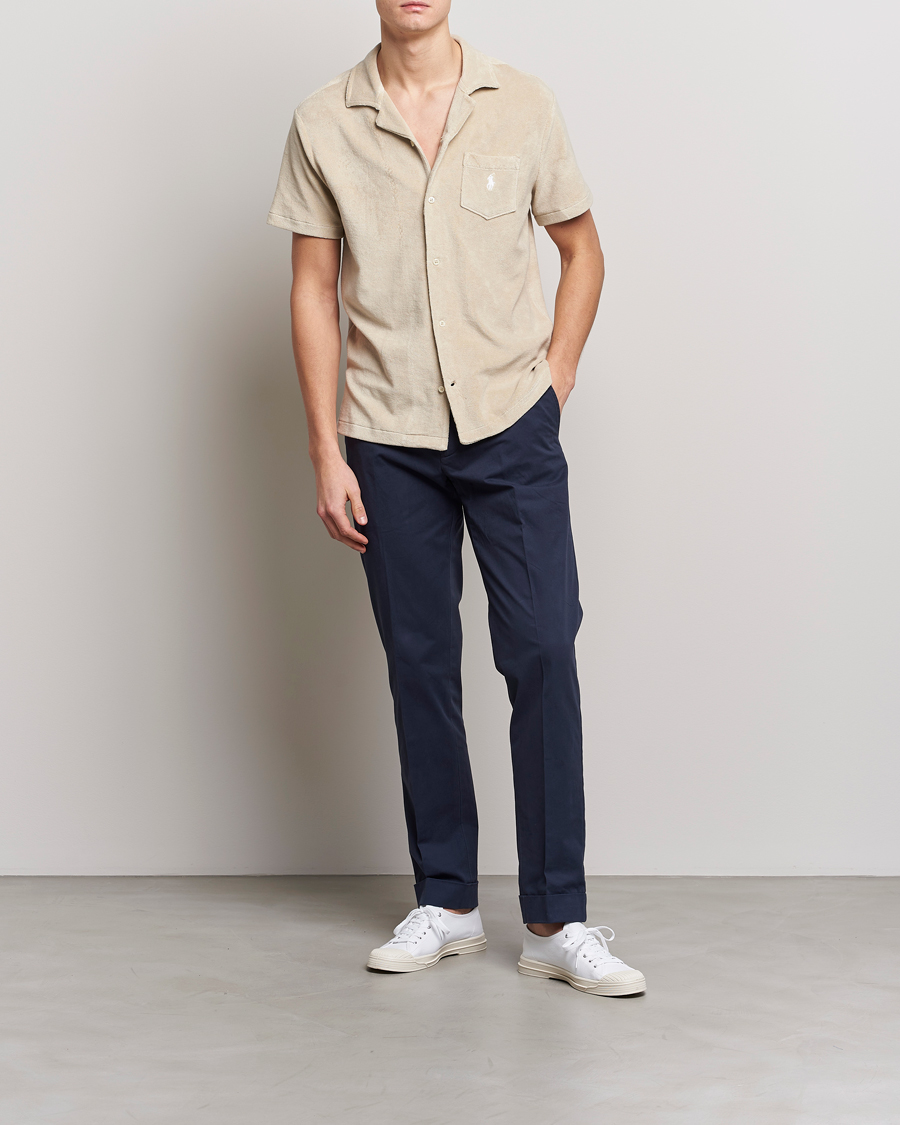 Herr | Skjortor | Polo Ralph Lauren | Cotton Terry Short Sleeve Shirt Spring Beige