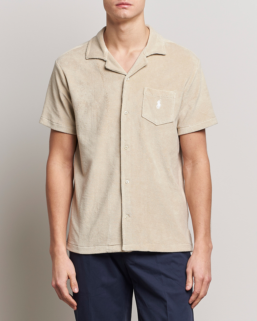 Herr | Kortärmade skjortor | Polo Ralph Lauren | Cotton Terry Short Sleeve Shirt Spring Beige