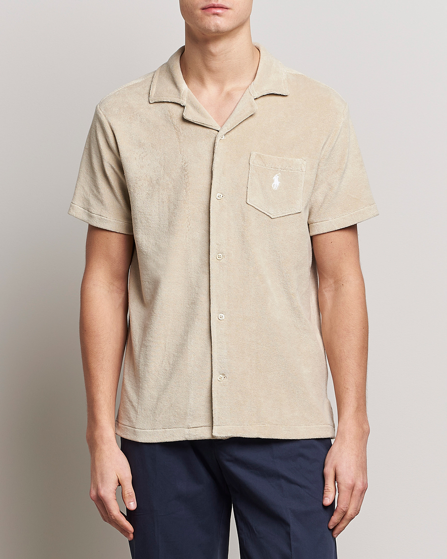 Herr | Skjortor | Polo Ralph Lauren | Cotton Terry Short Sleeve Shirt Spring Beige