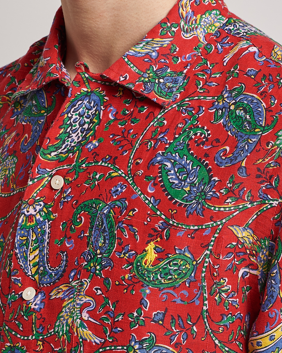 Herr | Skjortor | Polo Ralph Lauren | Linen Printed Camp Collar Shirt Red Multi