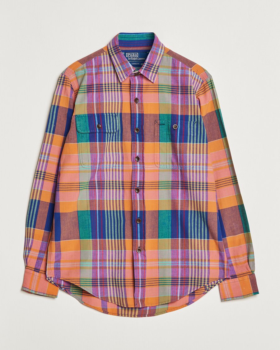 Herr | Skjortor | Polo Ralph Lauren | Madras Checked Shirt Orange/Purple