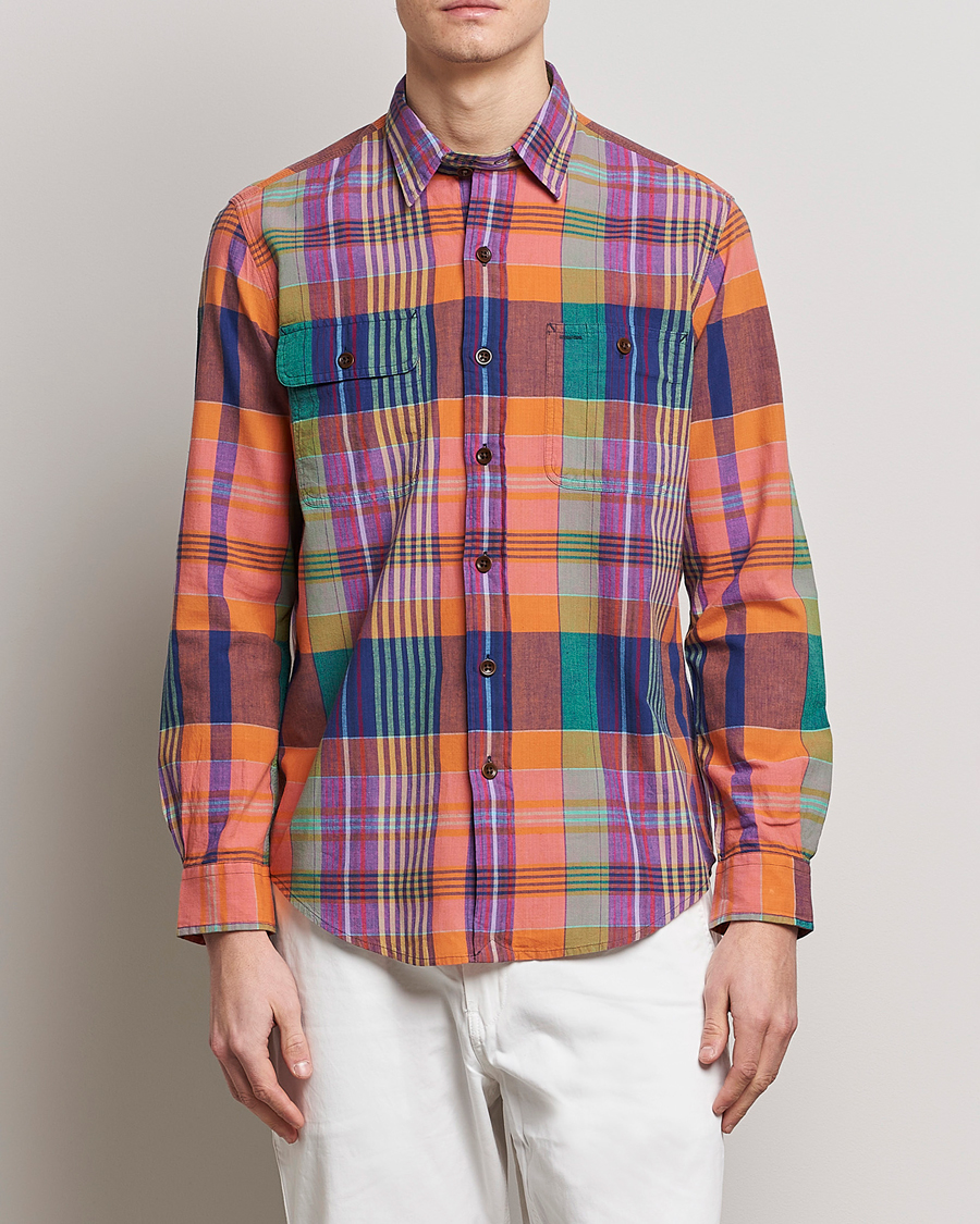 Herr | Skjortor | Polo Ralph Lauren | Madras Checked Shirt Orange/Purple